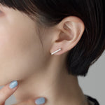 ciite' シーテ ピアス（両耳用） 【金属アレルギー対応】レクタングルバー ピアス シルバー