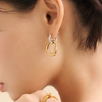 ciite' シーテ ピアス（両耳用） 【 金属アレルギー対応 】 2way バイカラーピアス サージカルステンレス (両耳用) シルバー×ゴールド FREE