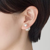 ciite' シーテ ピアス（両耳用） 2way ダブルパールピアス ホワイト FREE