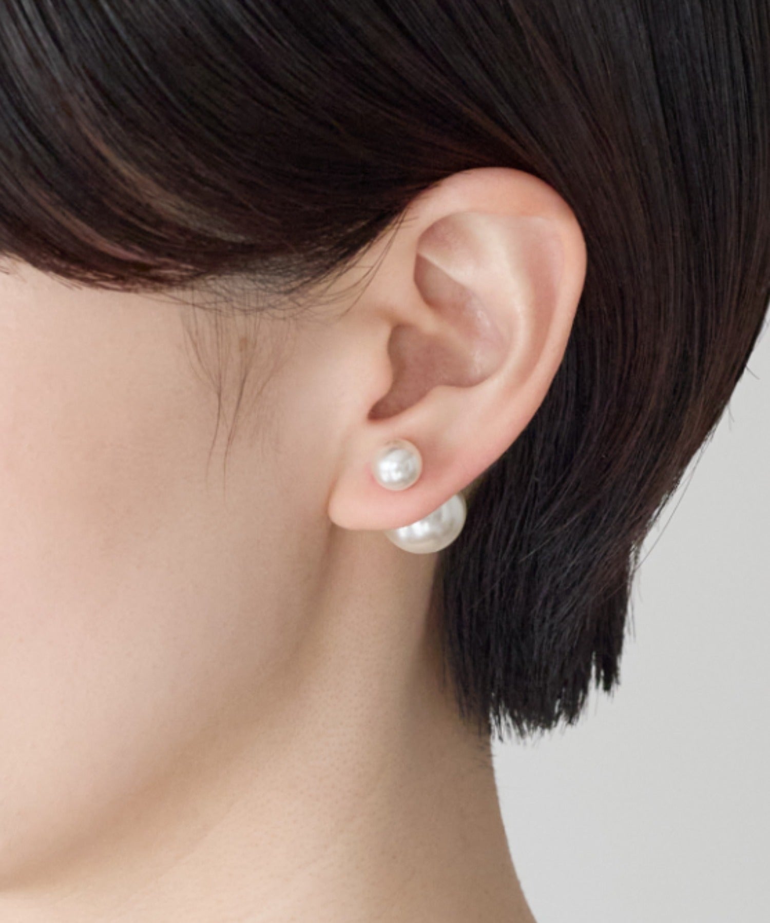 ciite' シーテ ピアス（両耳用） 2way ダブルパールピアス ホワイト FREE