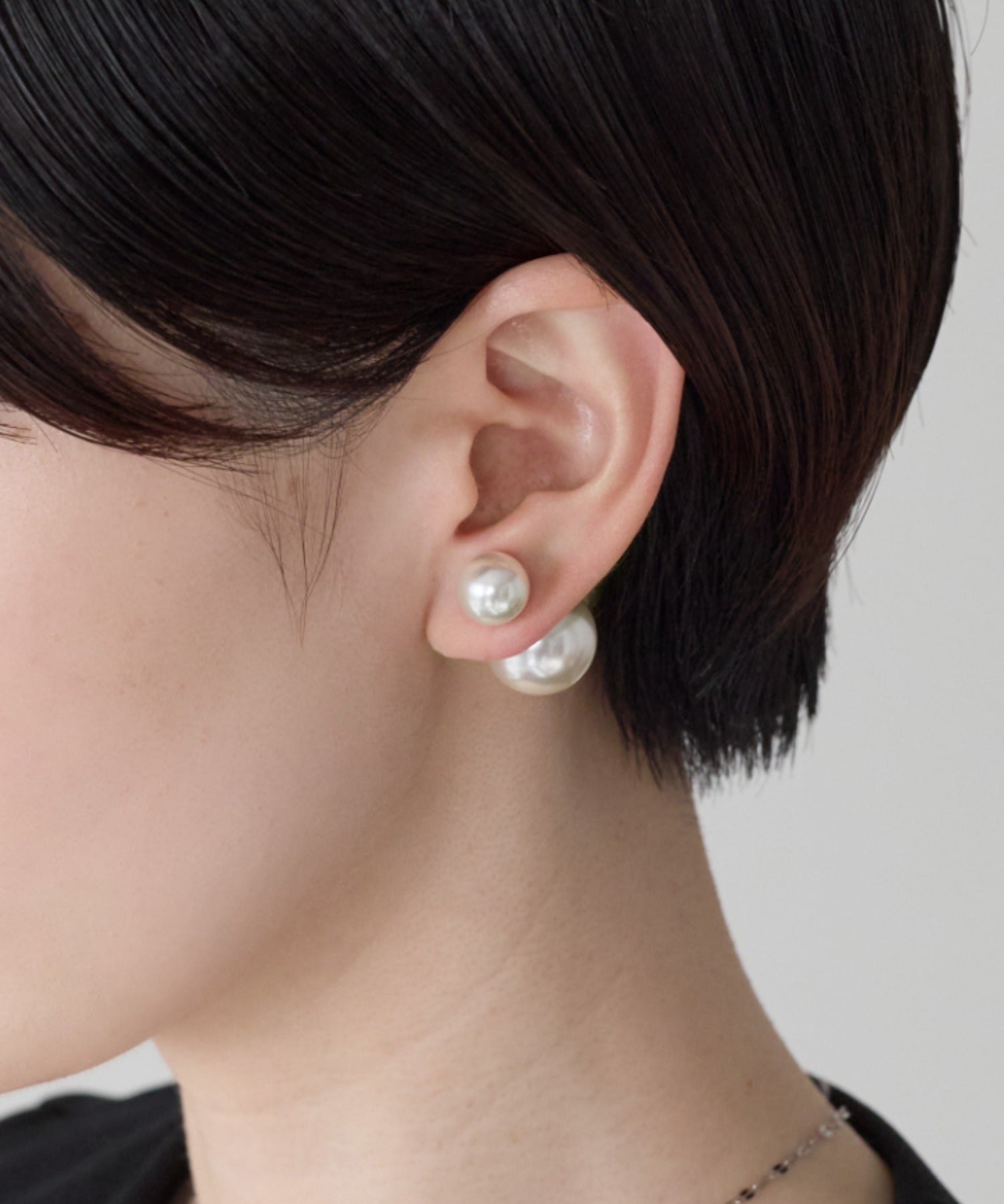 ciite' シーテ ピアス（両耳用） 2way ダブルパールピアス ホワイト系その他 FREE