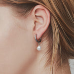 ciite' シーテ ピアス（両耳用） 【 金属アレルギー対応 】 淡水パールフープピアス サージカルステンレス (両耳用) シルバー FREE
