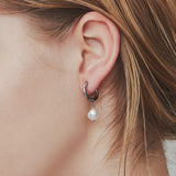 ciite' シーテ ピアス（両耳用） 【 金属アレルギー対応 】 淡水パールフープピアス サージカルステンレス (両耳用) シルバー FREE