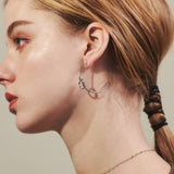 ciite' シーテ ピアス（両耳用） 【 金属アレルギー対応 】 ノットサークルピアス サージカルステンレス 316L (両耳用) シルバー FREE