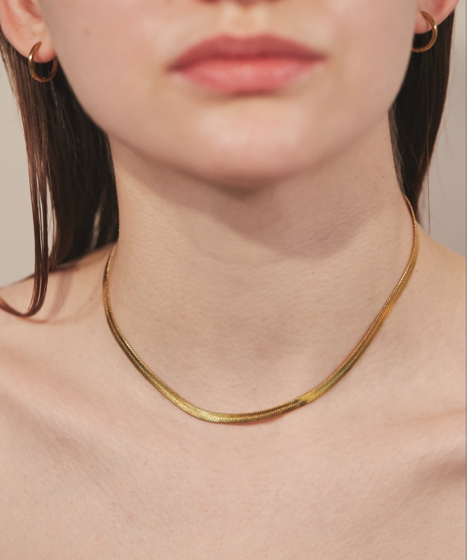ciite' シーテ ネックレス 【 金属アレルギー対応 】 4mm スネークチェーンネックレス サージカルステンレス 316L ゴールド 38cm