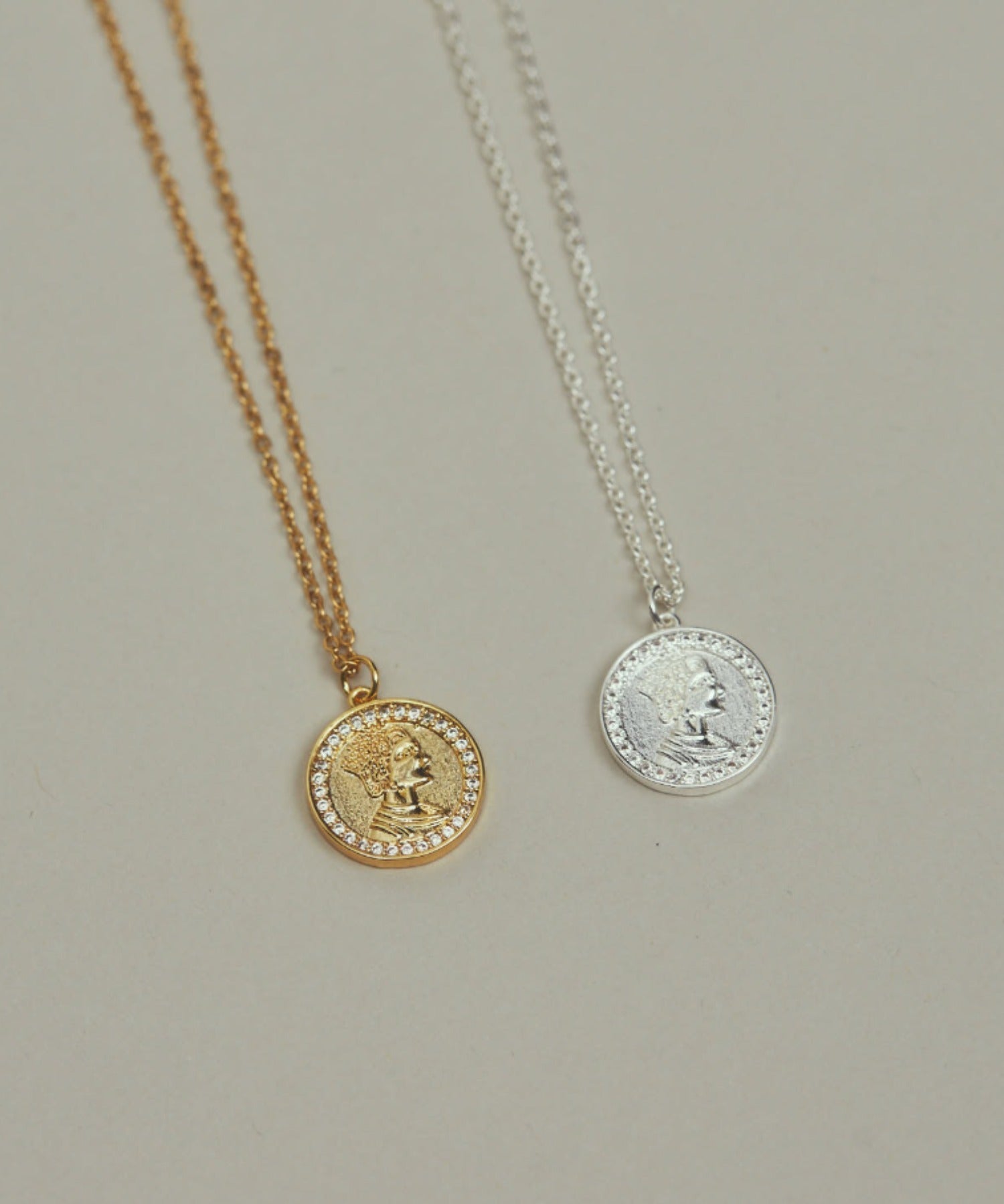 ciite' シーテ ネックレス 【 金属アレルギー対応 】 ビジューコインネックレス サージカルステンレス 316L