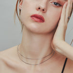 ciite' シーテ ネックレス 【 金属アレルギー対応 】 1mm スネークネックレス 2個セット サージカルステンレス 316L 36～41cm, 39～44cm シルバー FREE