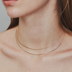 ciite' シーテ ネックレス 【 金属アレルギー対応 】 1mm スネークネックレス 2個セット サージカルステンレス 316L 36～41cm, 39～44cm