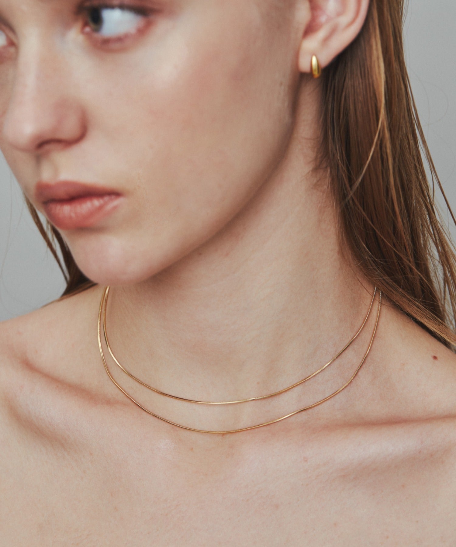 ciite' シーテ ネックレス 【 金属アレルギー対応 】 1mm スネークネックレス 2個セット サージカルステンレス 316L 36～41cm, 39～44cm