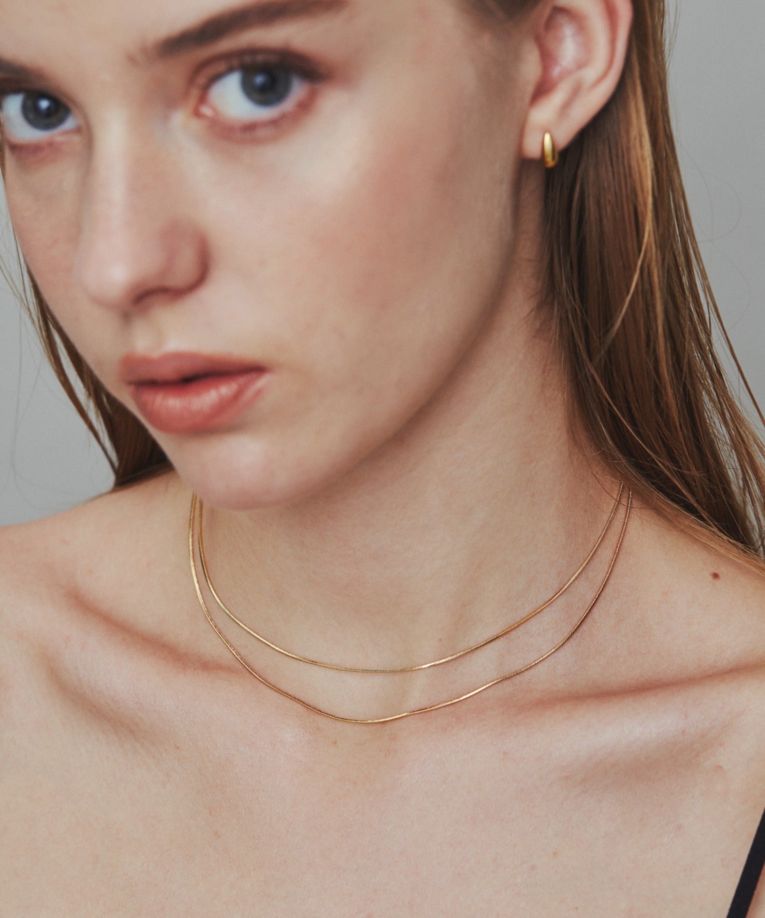 ciite' シーテ ネックレス 【 金属アレルギー対応 】 1mm スネークネックレス 2個セット サージカルステンレス 316L 36～41cm, 39～44cm