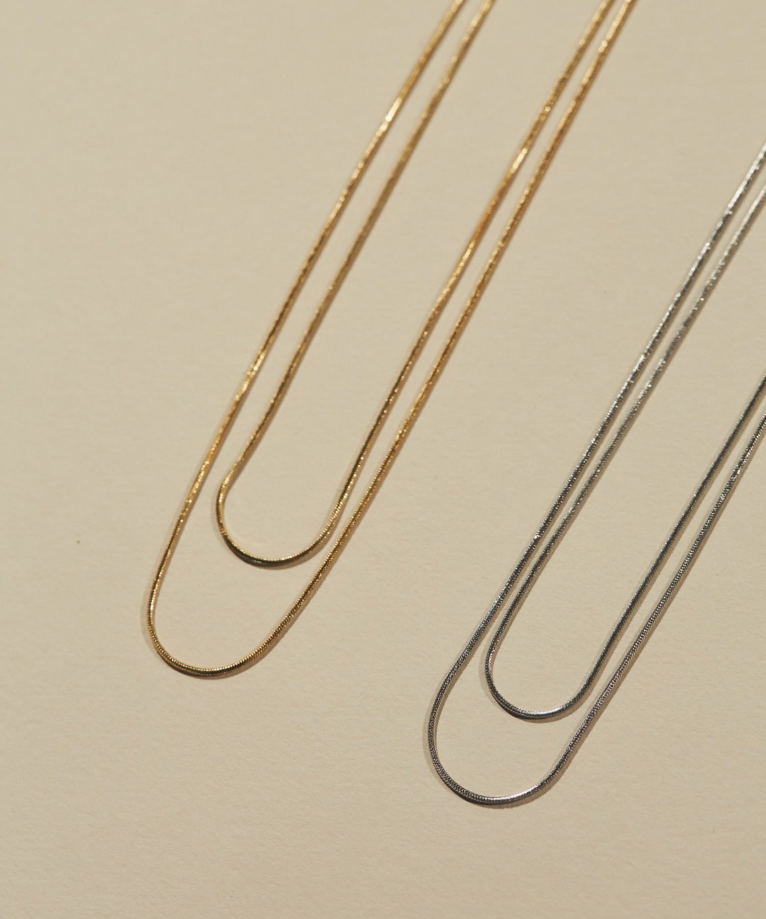 ciite' シーテ ネックレス 【 金属アレルギー対応 】 1mm スネークネックレス 2個セット サージカルステンレス 316L 36～41cm, 39～44cm