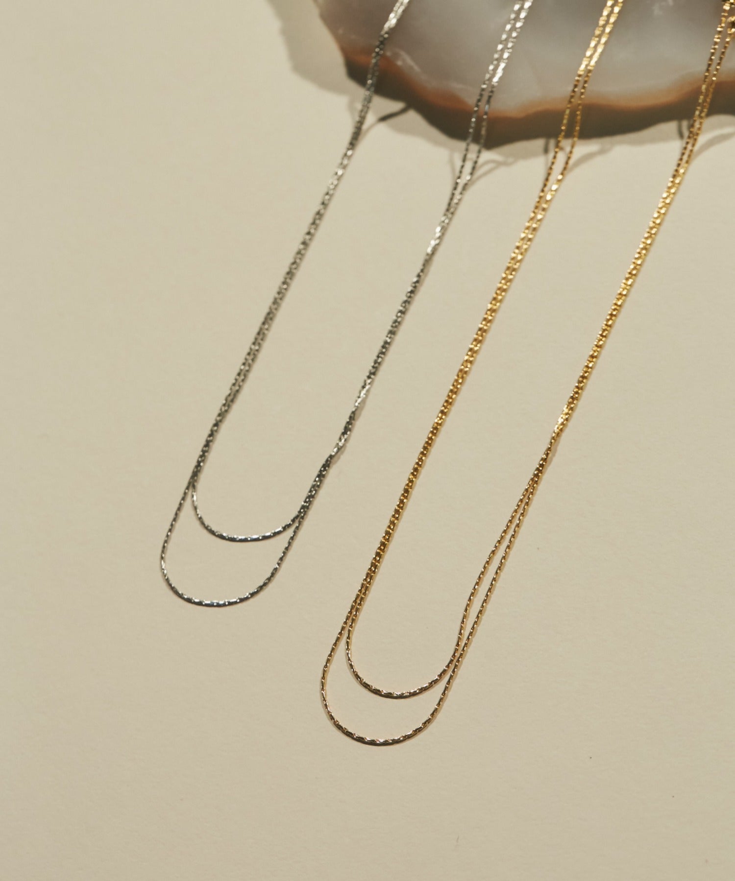 ciite' シーテ ネックレス 【 金属アレルギー対応 】 2連チェーンネックレス サージカルステンレス 316L 36～41cm, 39～44cm