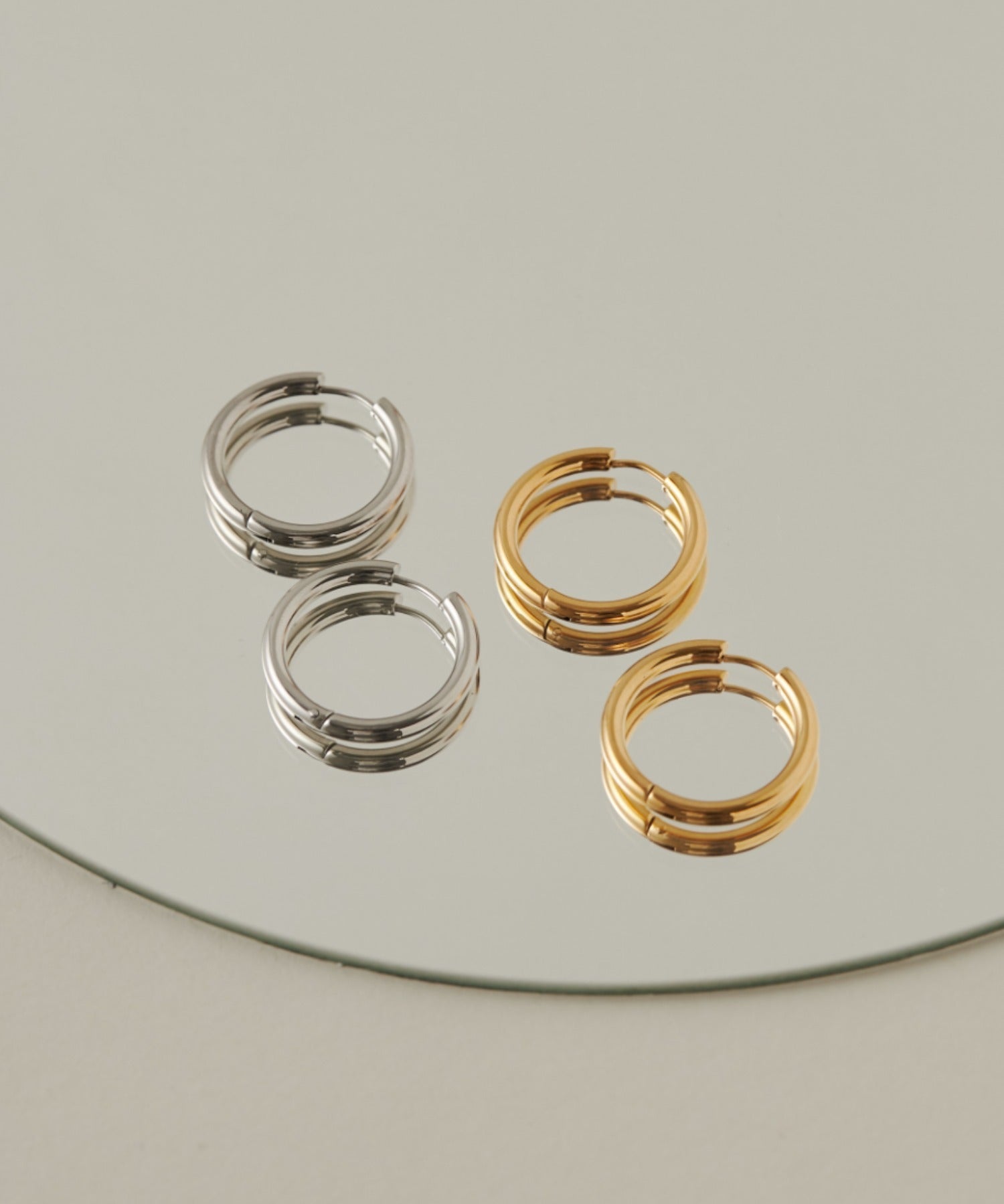 ciite' シーテ ピアス（両耳用） 【 金属アレルギー対応 】 シンプルフープピアス サージカルステンレス 316L (両耳用)