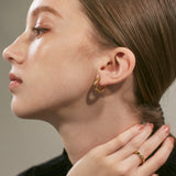 ciite' シーテ ピアス（両耳用） 【 金属アレルギー対応 】 シンプルフープピアス サージカルステンレス (両耳用) ゴールド FREE