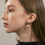 ciite' シーテ ピアス（両耳用） 【 金属アレルギー対応 】 パールフープピアス サージカルステンレス 316L (両耳用) シルバー FREE
