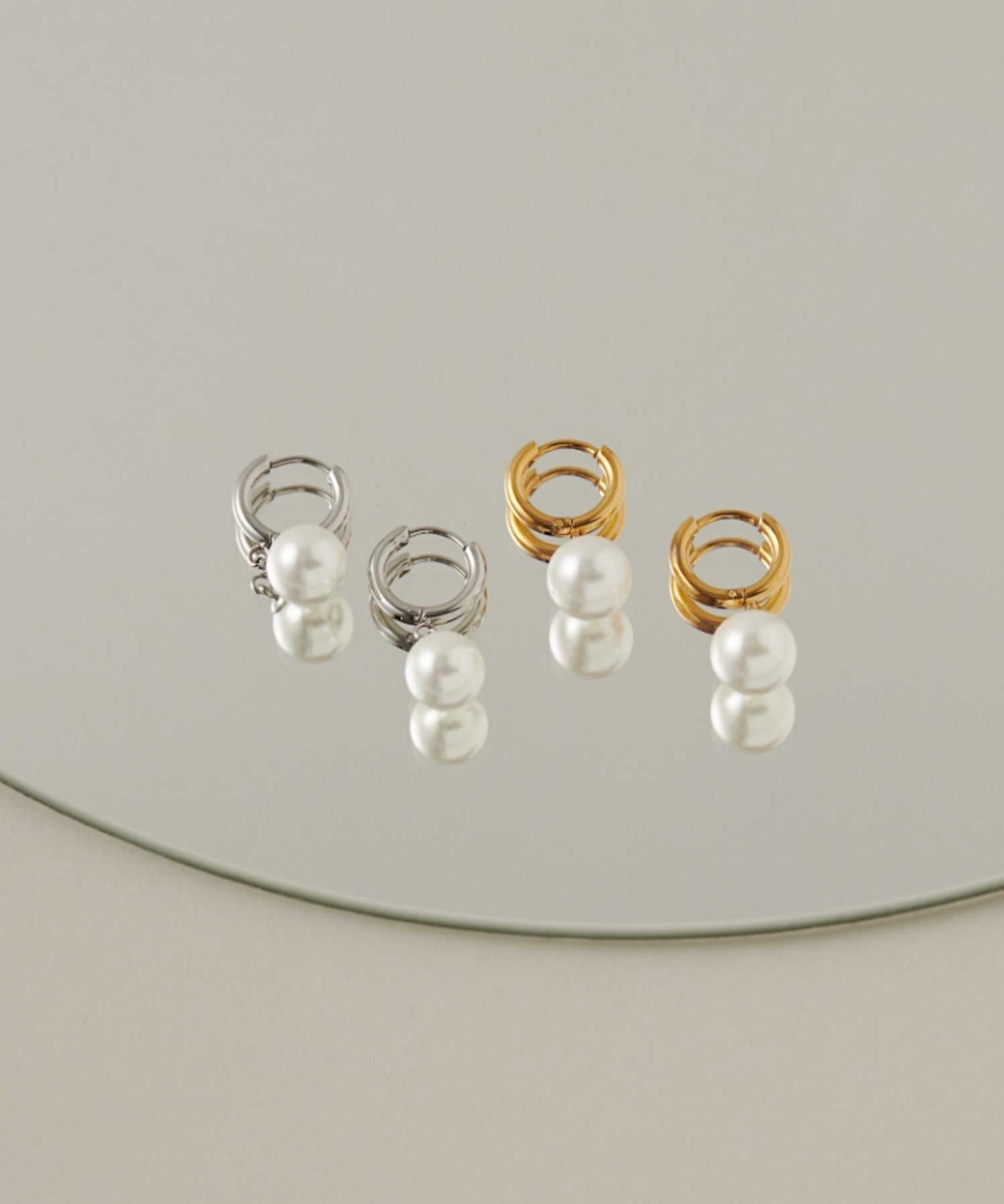 ciite' シーテ ピアス（両耳用） 【 金属アレルギー対応 】 パールフープピアス サージカルステンレス 316L (両耳用)