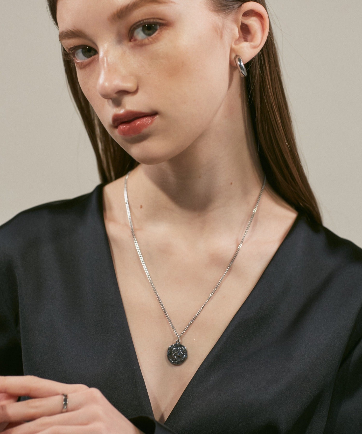 ciite' シーテ ネックレス 【 金属アレルギー対応 】 シルバーコインネックレス サージカルステンレス 316L シルバー系その他4 FREE